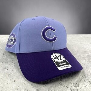Chicago Cubs MLB World Series Hat '47 Brand Lavender Side Patch Snapback Cap NEW